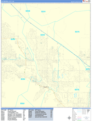 Cathedral City Wall Map Basic Style 2024